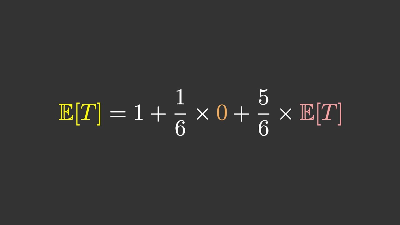 How many times must you roll a die  to get a six?