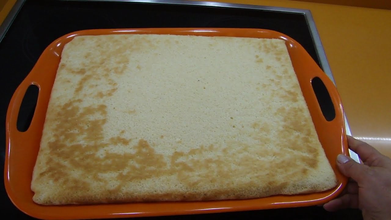 Plancha de bizcocho ( sin gluten ) con truco