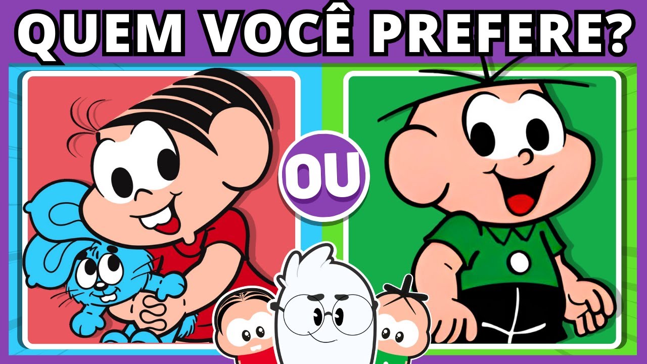 🔄️ O QUE VOCÊ PREFERE? 🟥 Mônica ou Cebolinha 🟩 | Turma da Mônica | #quiz #buuquiz