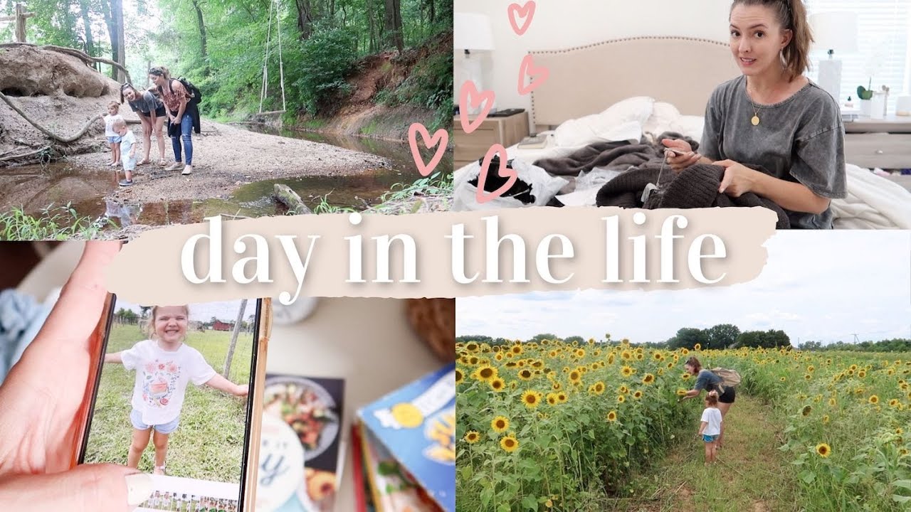 morning at the farm, picking sunflowers, mini nordstrom haul | DAY IN THE LIFE OF A MOM OF 2 🌻🌻