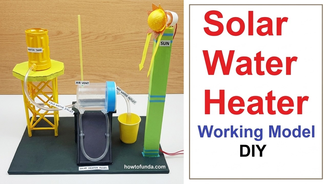 solar water heater working model - inspire award science project diy- waste materials| howtofunda