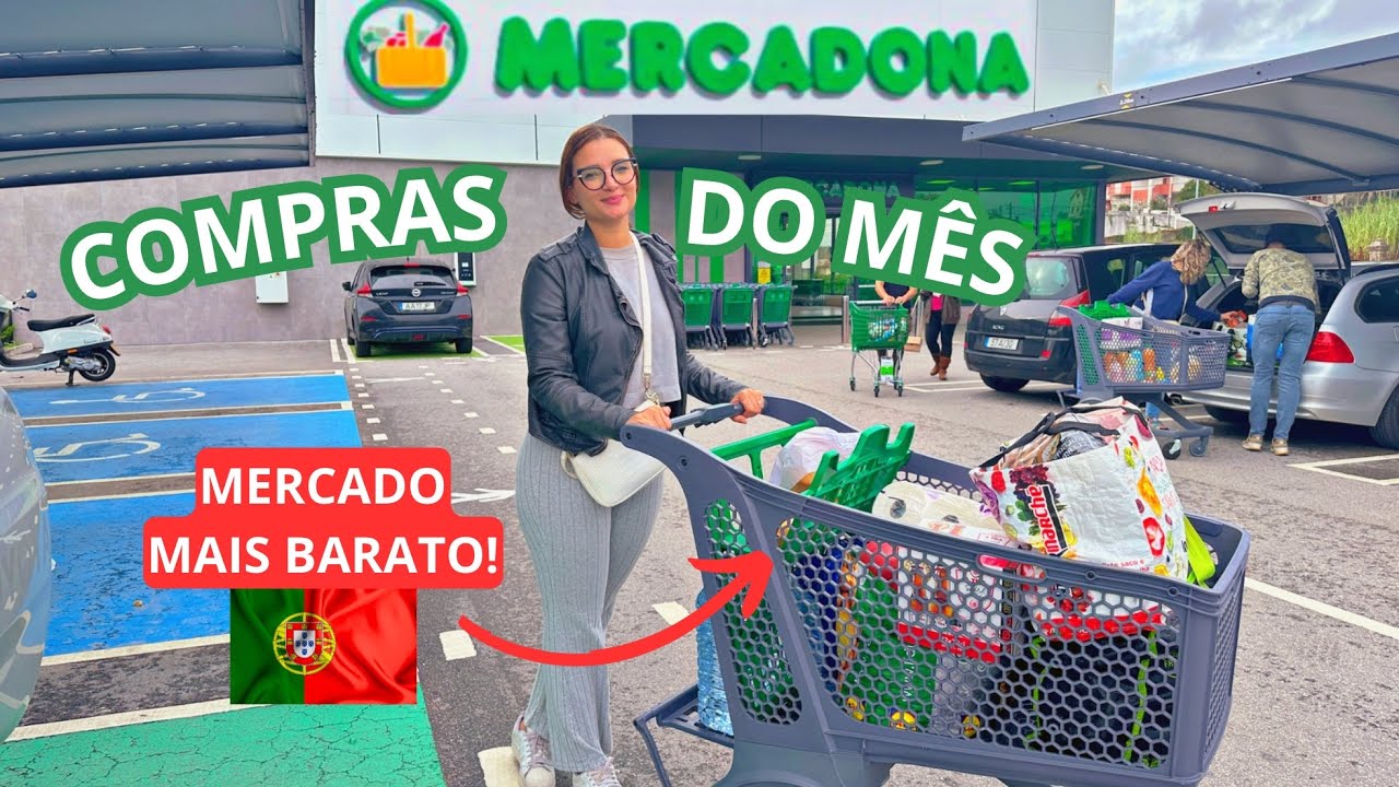 COMPRAS DO MÊS EM PORTUGAL 2023 🇵🇹MERCADONA 🛒💚