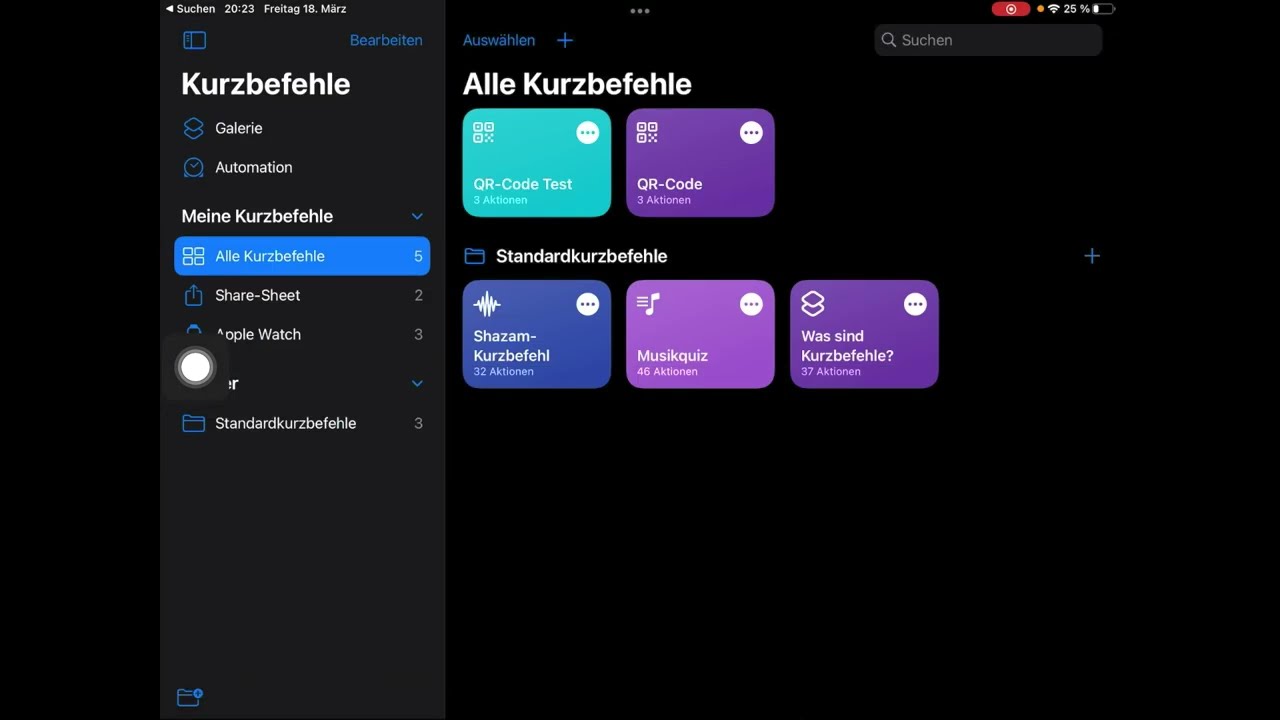 QR-Codes in Sekundenschnelle durch Einrichten eines Kurzbefehls mit dem iPad erstellen
