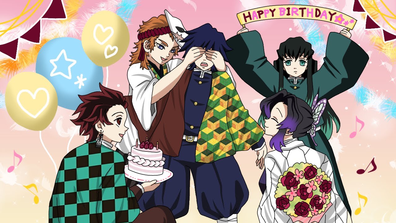【鬼滅の刃×声真似】もしも義勇の誕生日をみんなで祝ったら？不思議な力であの人も降臨！？【ぎゆしの・きめつのやいばライン・アフレコ・DamonSlayer】