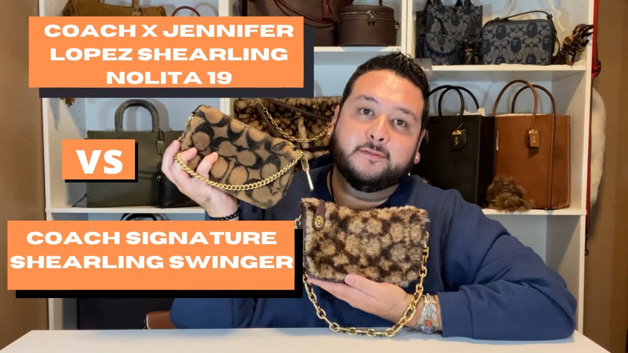 DOUBLE UNBOXING COMPARISON COACH X JENNIFER LOPEZ OUTLET SHEARLING NOLITA / RETAIL SHEARLING SWINGER