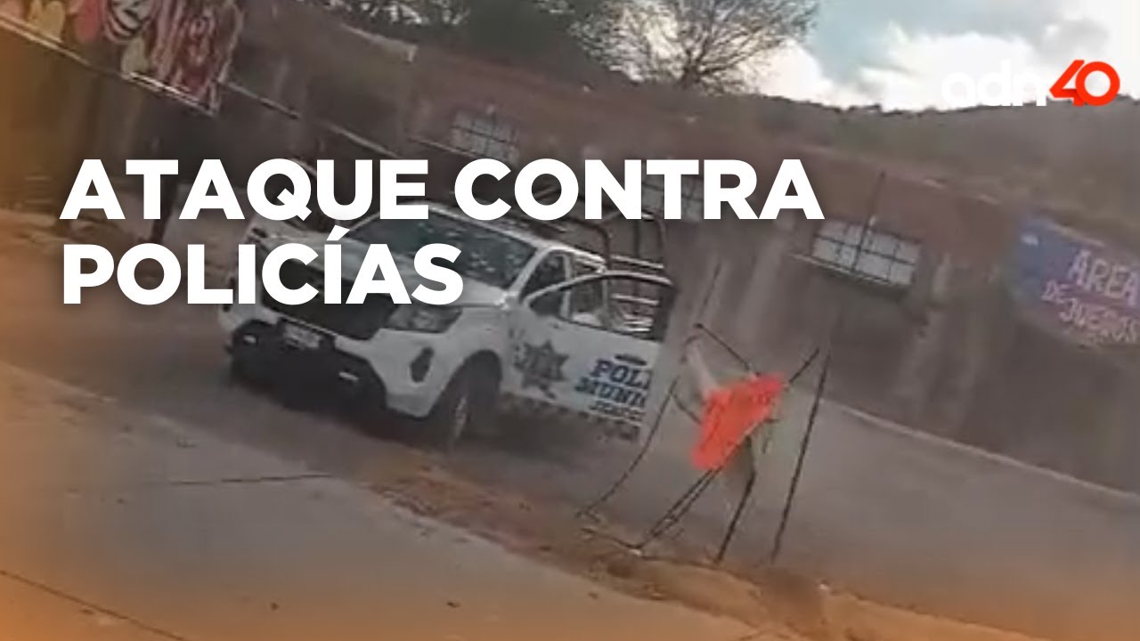 Momento exacto del ataque contra dos polic&iacute;as de Jer&eacute;cuaro, Guanajuato