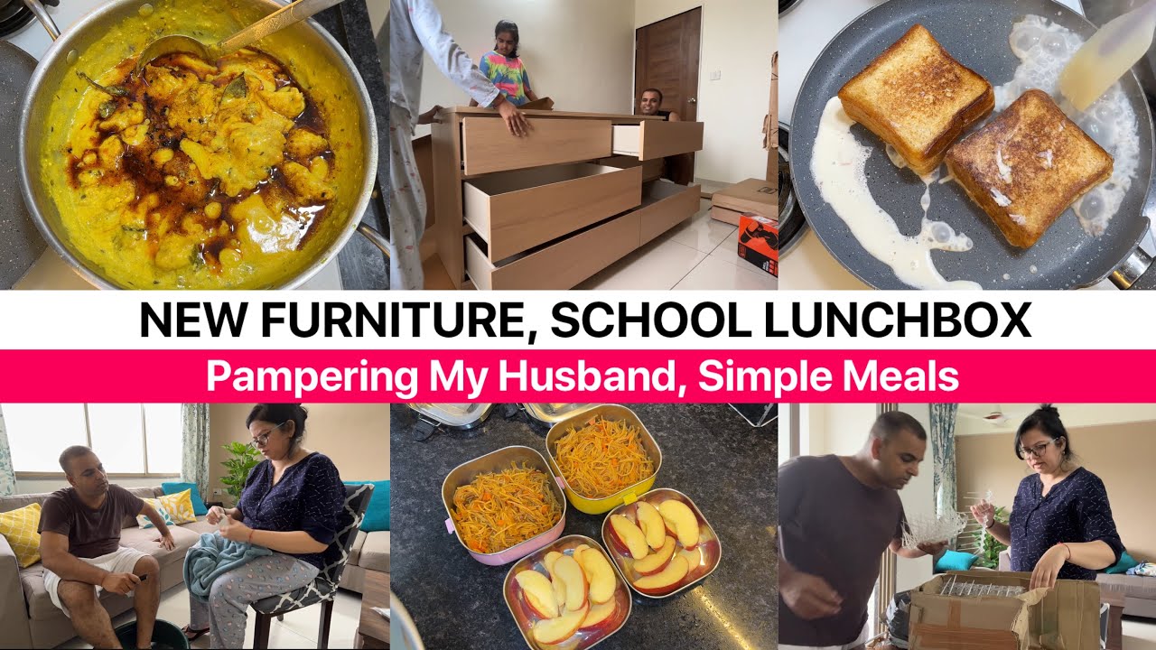 Masoom Husband spoiled by Wife | Naya Furniture aa Gaya | Milk Bread, Kadhi Pakora, School Tiffin