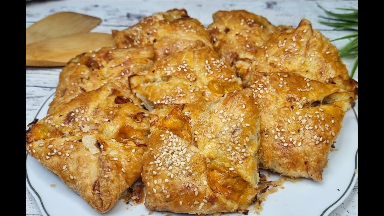 RAPID si GUSTOS!PLACINTE cu CARNE din ALUAT FOIETAJ/БЫСТРО и ВКУСНО ПИРОЖКИ С МЯСОМ изслоеного теста