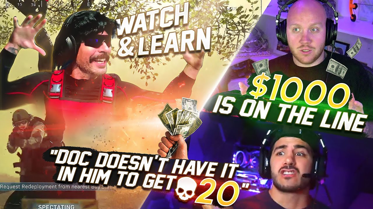 WE BET DR. DISRESPECT $1000 HE COULDNT GET 20 KILLS...