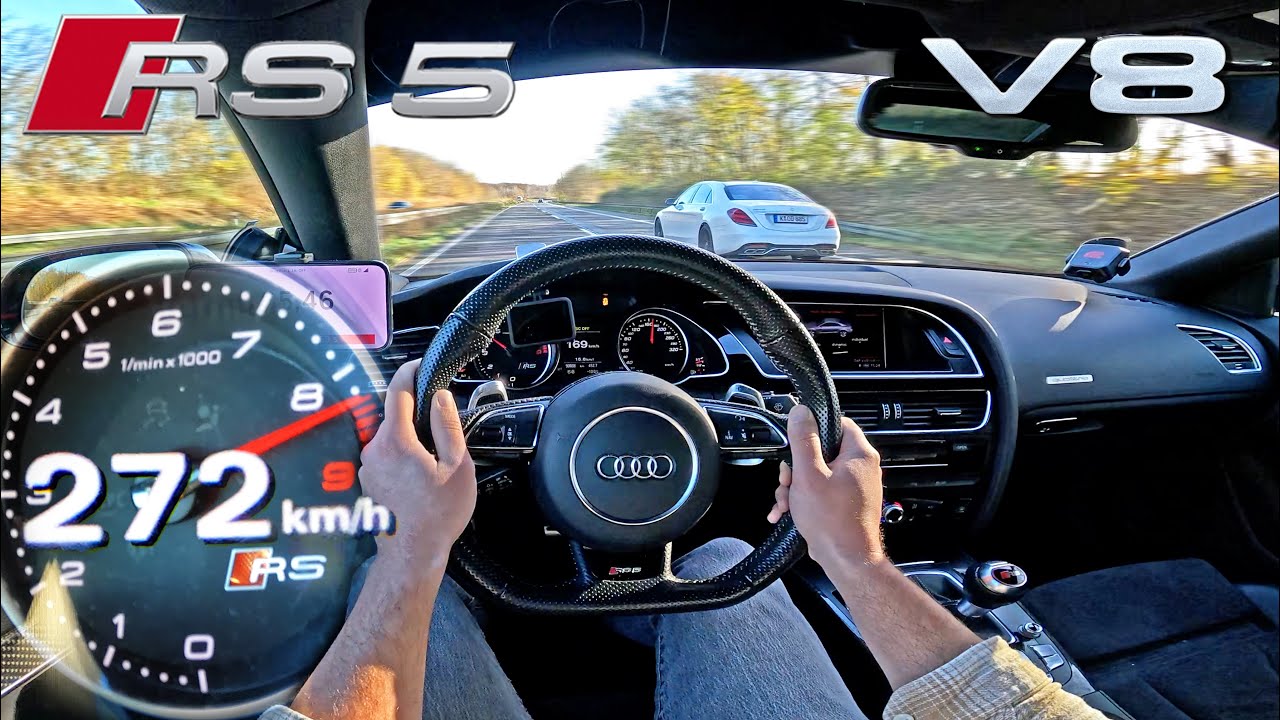 AUDI RS5 V8 // 8500RPM SCREAMS!! on the UNLIMITED AUTOBAHN
