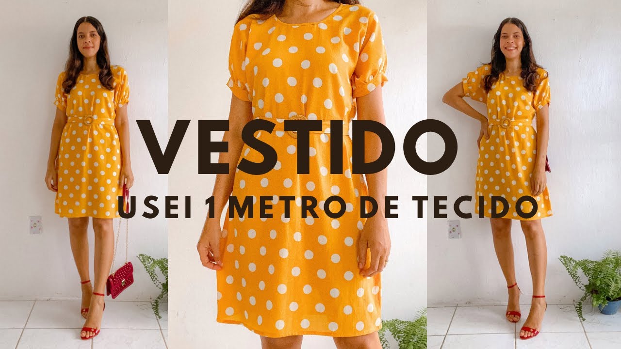 VESTIDO LINDO COM 1 METRO DE TECIDO