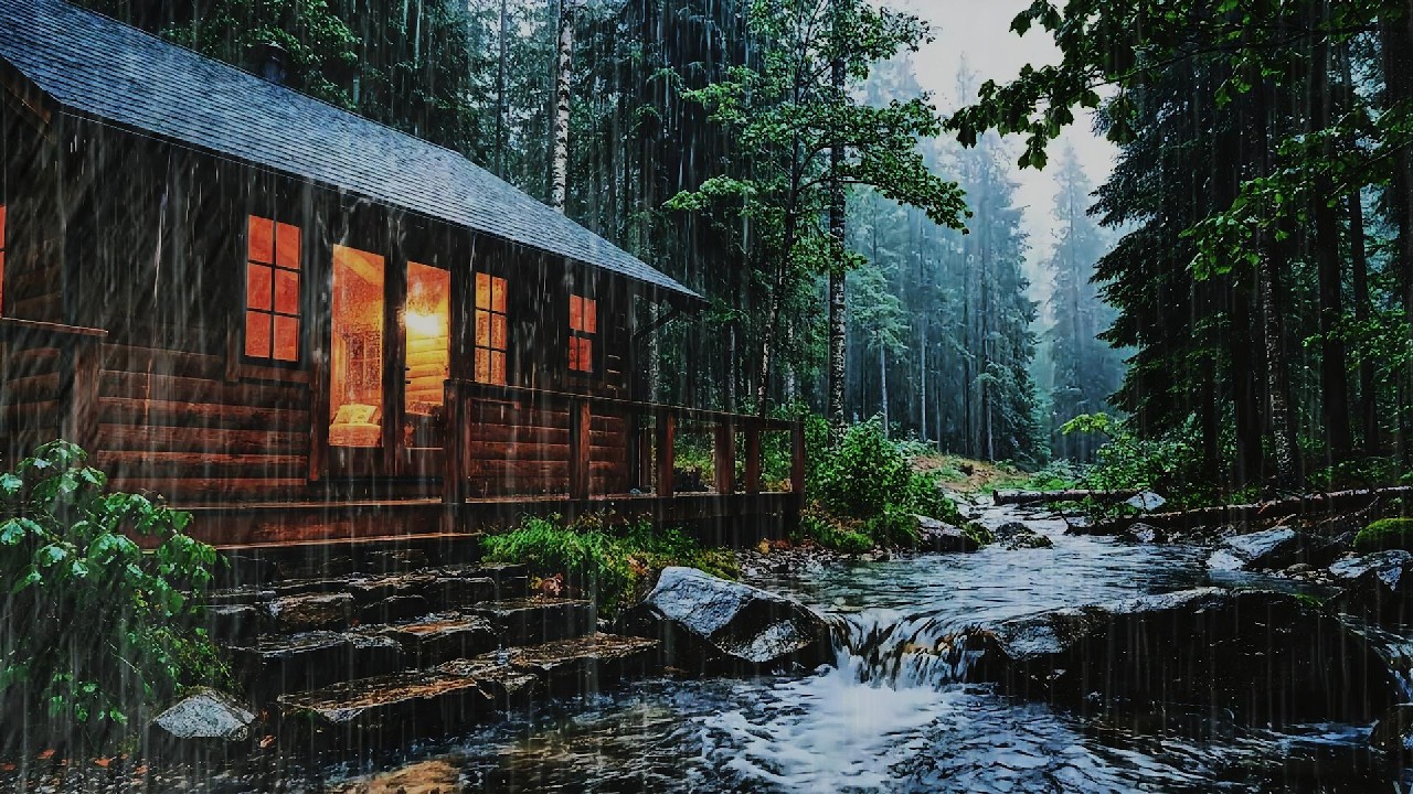 Rain Sounds in a Cozy Forest Bedroom 🌲 | No Music, Pure Sleep Sounds for Deep Sleep - ASMR RAIN