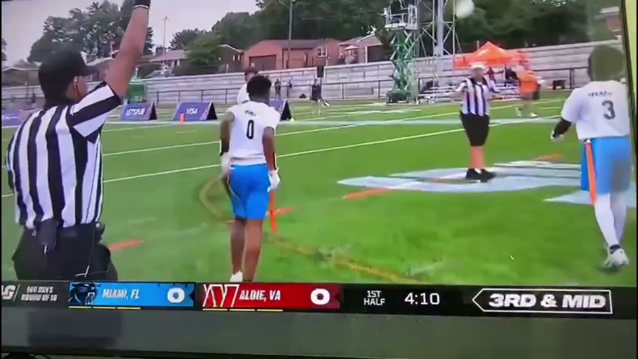 Tori Newkirk Jr. plays in National Flag Football Tournament Live on ESPN