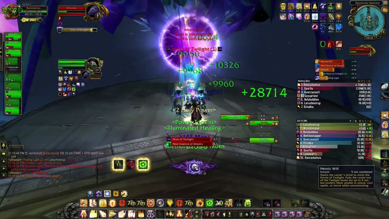 World Of Warcraft Cataclysm | Holy Pala Solo Heal Ultraxion 10NM