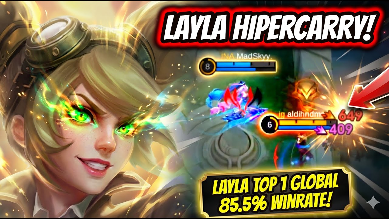&iexcl;ASI JUEGA UNA LAYLA PRO CON MAS DE 11 MIL PARTIDAS! LAYLA TOP 1 GLOBAL 85.8% WINRATE! | MLBB