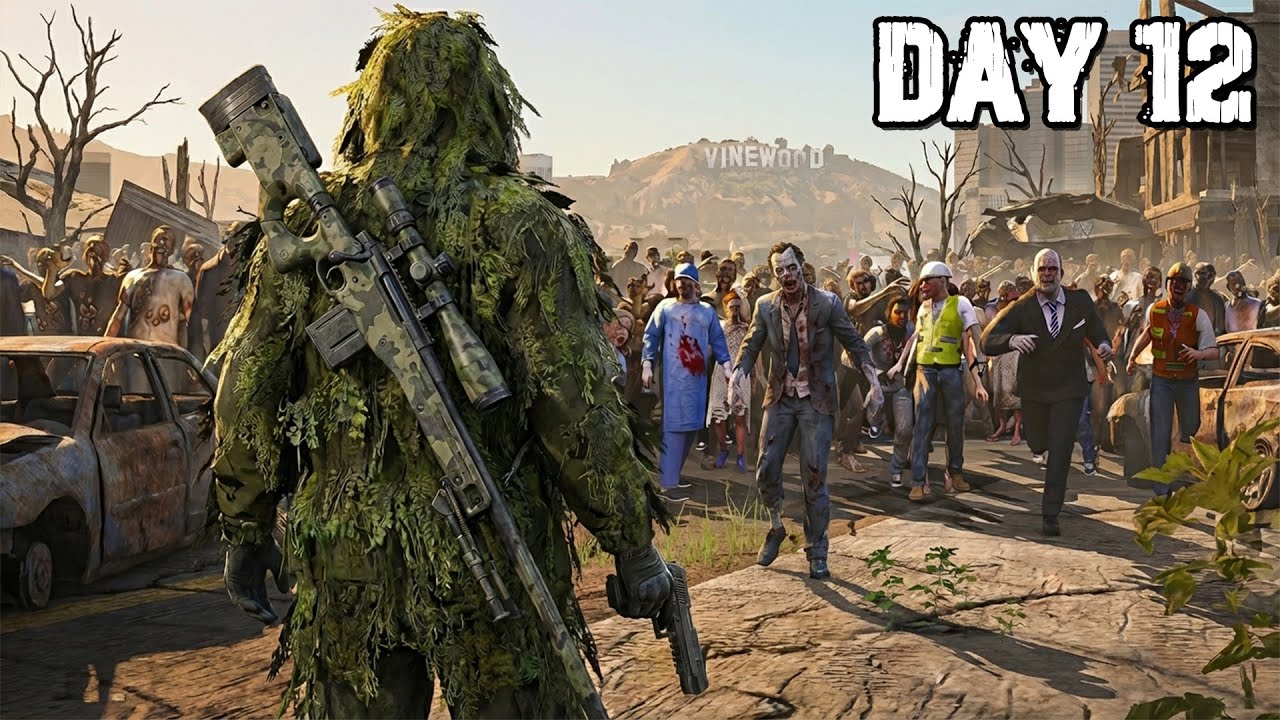 Я провел 14 дней, выживая в условиях жесткой зомби-апокалипсиса в GTA 5 RP.