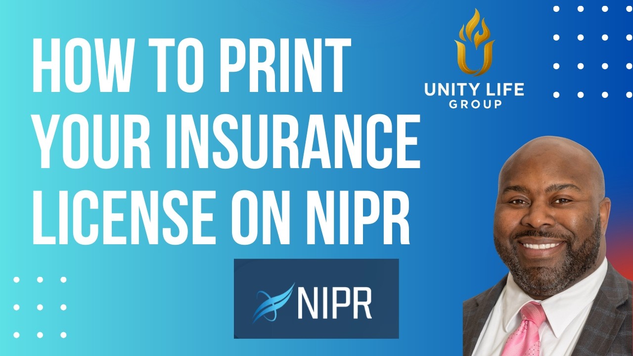 How To Print Your Insurance License | NIPR | Corey Williams | Unity Life Group