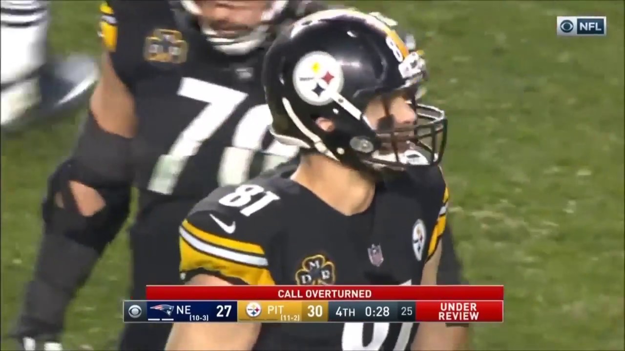 Steelers Jesse James Overturned Touchdown Ruled Incomplete Pass 