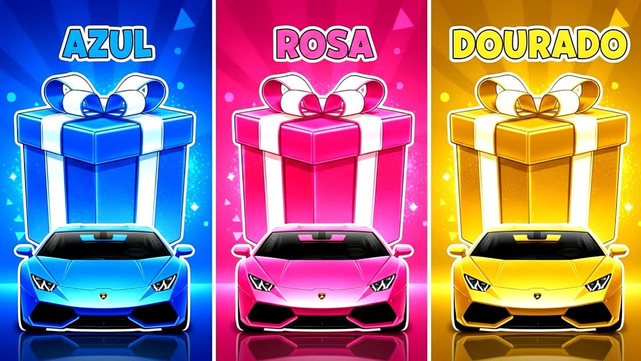 ESCOLHA SEU PRESENTE! 🎁 Azul, Rosa ou Dourado! ⭐ Você Tem Sorte? 🎮😱