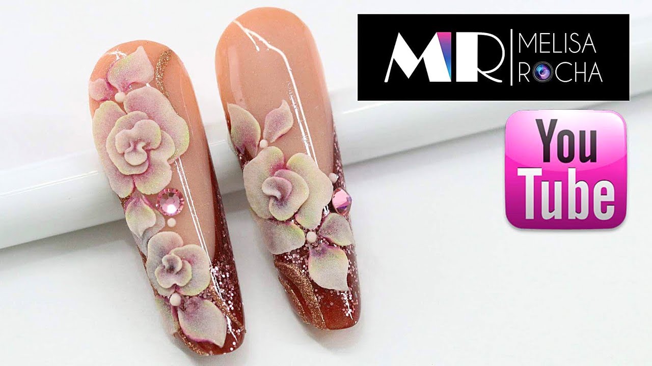 UÑAS con ROSAS de acrilico en 3D a 4 TONOS!! 💅🏻🙊