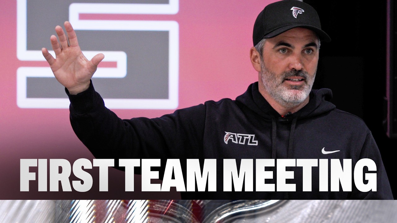 Head Coach Kevin Stefanski holds first team meeting ahead of the offseason program | Atlanta Falcons