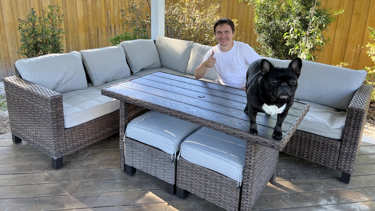 How to Assemble Better Homes & Gardens Brookbury 5-Piece Outdoor Patio Wicker Dining Sectional Set