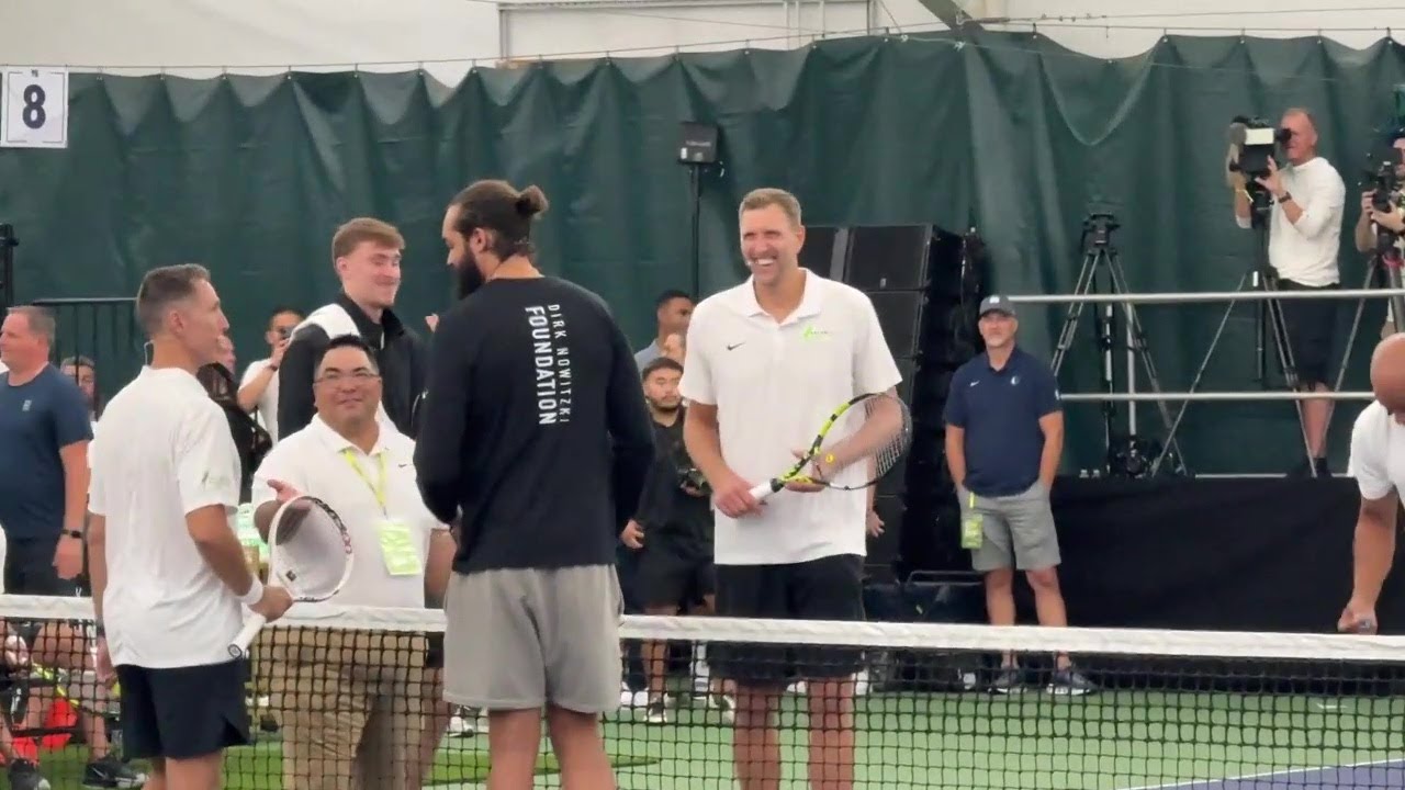 Mavericks number 1 pick Cooper Flagg at Dirk Nowitzki Tennis Classic 2025