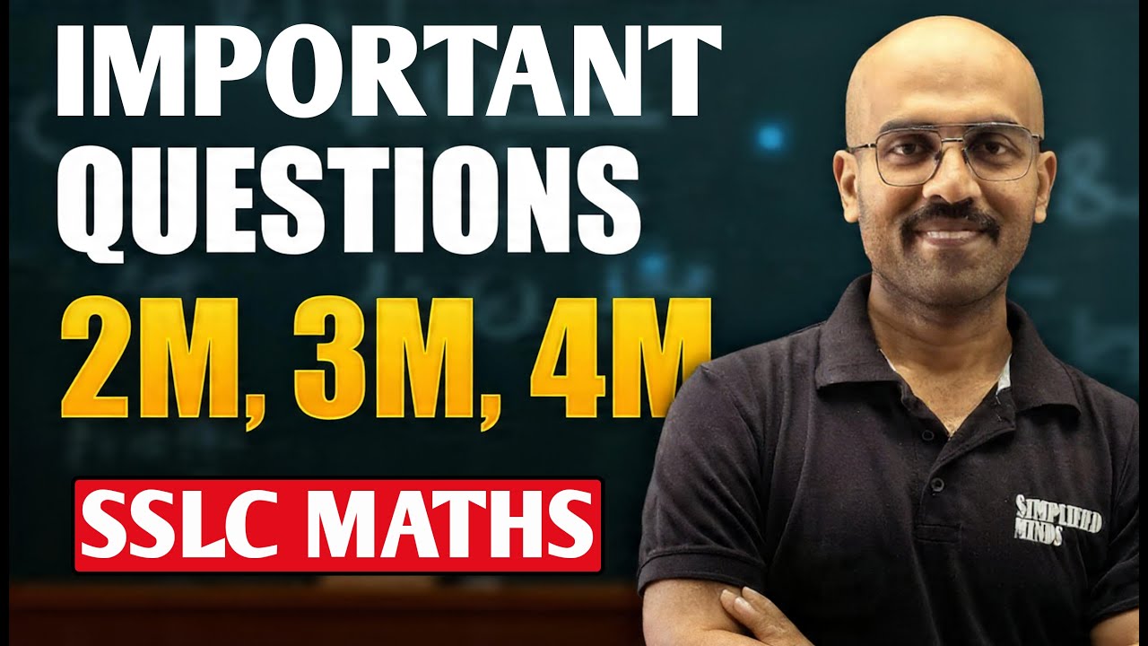 SSLC Class 10 Maths | Important Fixed Questions | 2M, 3M, 4M | SimplifiedMinds