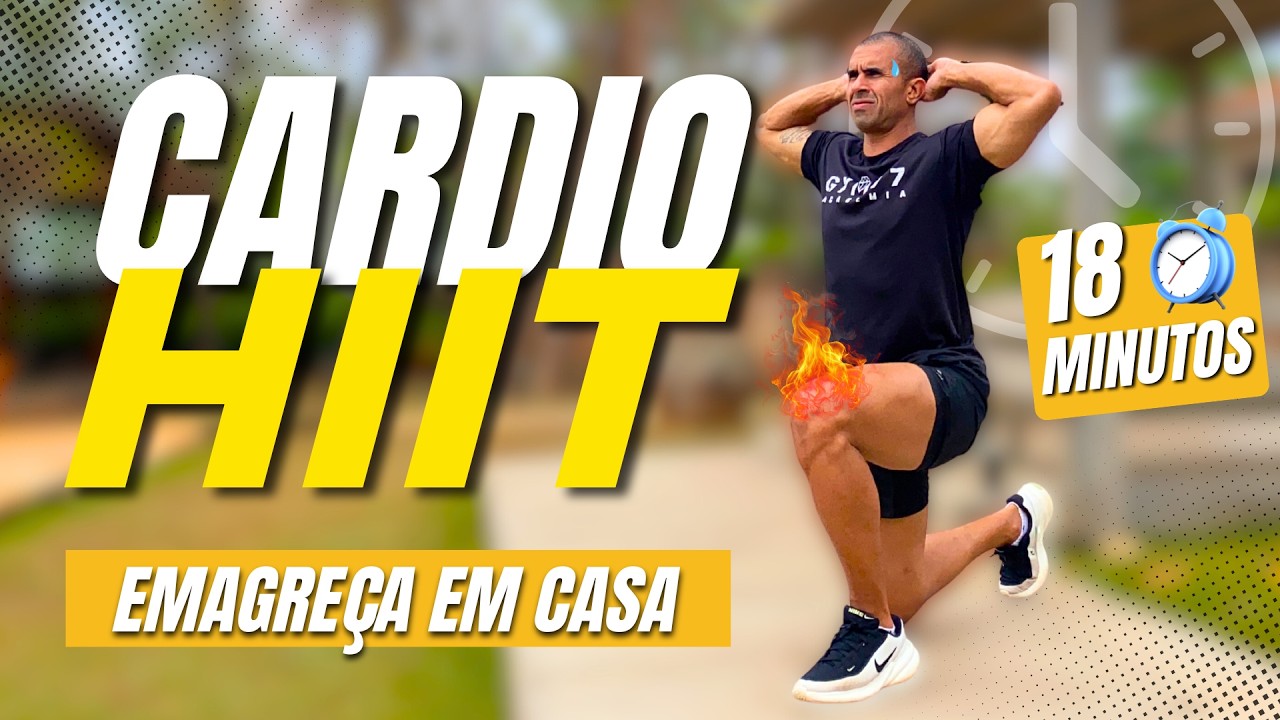 Cardio HIIT para Iniciantes (Sem Pular) | QueimeMuita Gordura e Emagreça Rápido (Sem Equipamentos)
