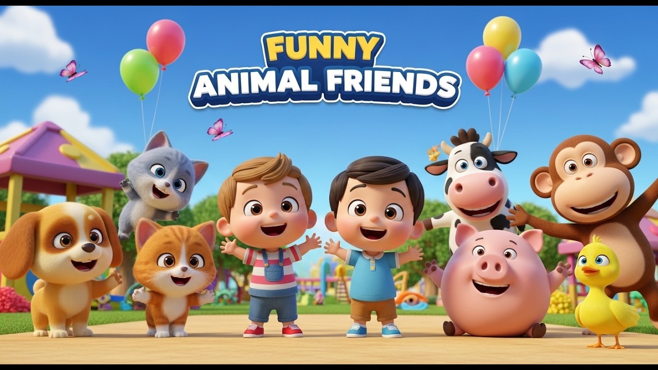 Funny Animal Friends | Fun Kids Cartoon | Toddler Sing Along