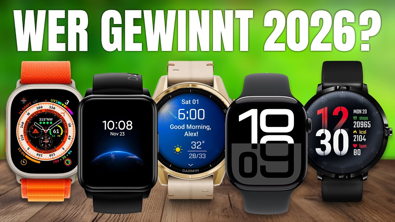 Die besten SMARTWATCHES im Vergleich 2026! ► Top 5 Smartwatches (100€ - 400€)