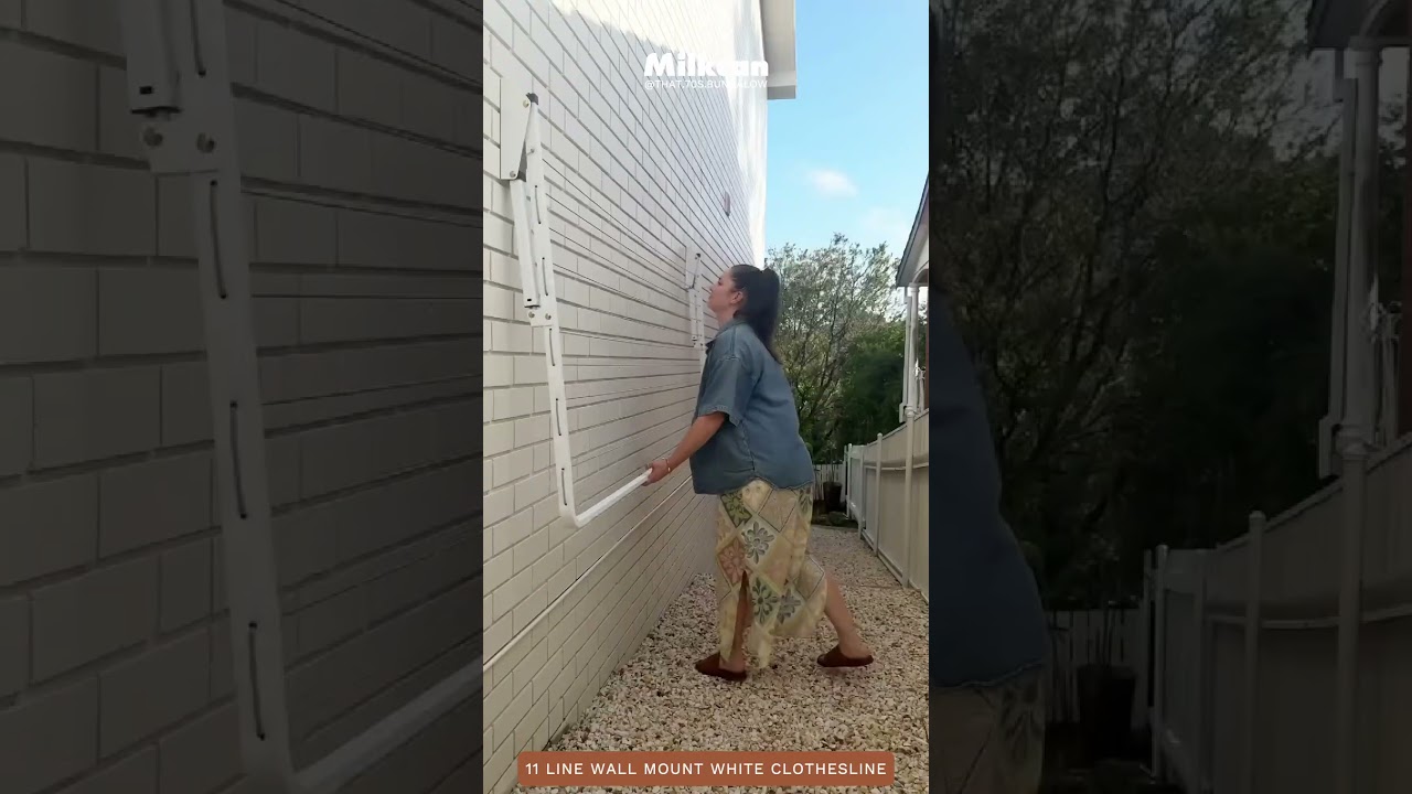 Milkcan Wall Mounted Clothesline Installation