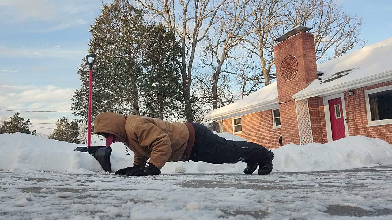 Driveway is done, so I celebrated with push-ups. 