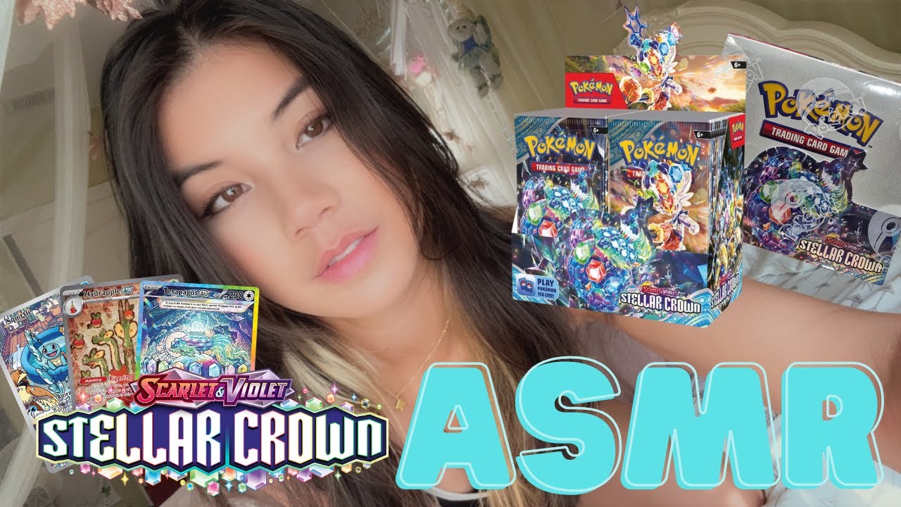 ASMR: TCG POKÉMON CARD UNBOXING ❄️ STELLAR CROWN BOOSTER BOX?! ❄️(Whispered)