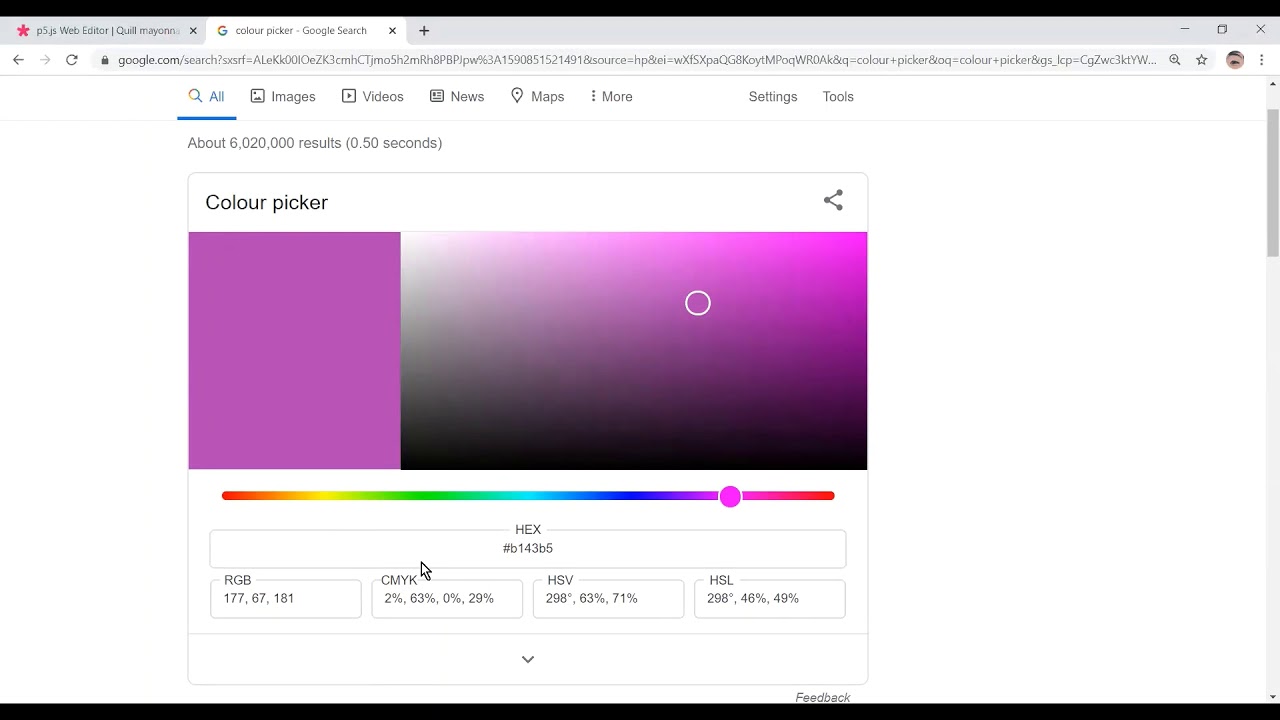 p5.js Colours 颜色
