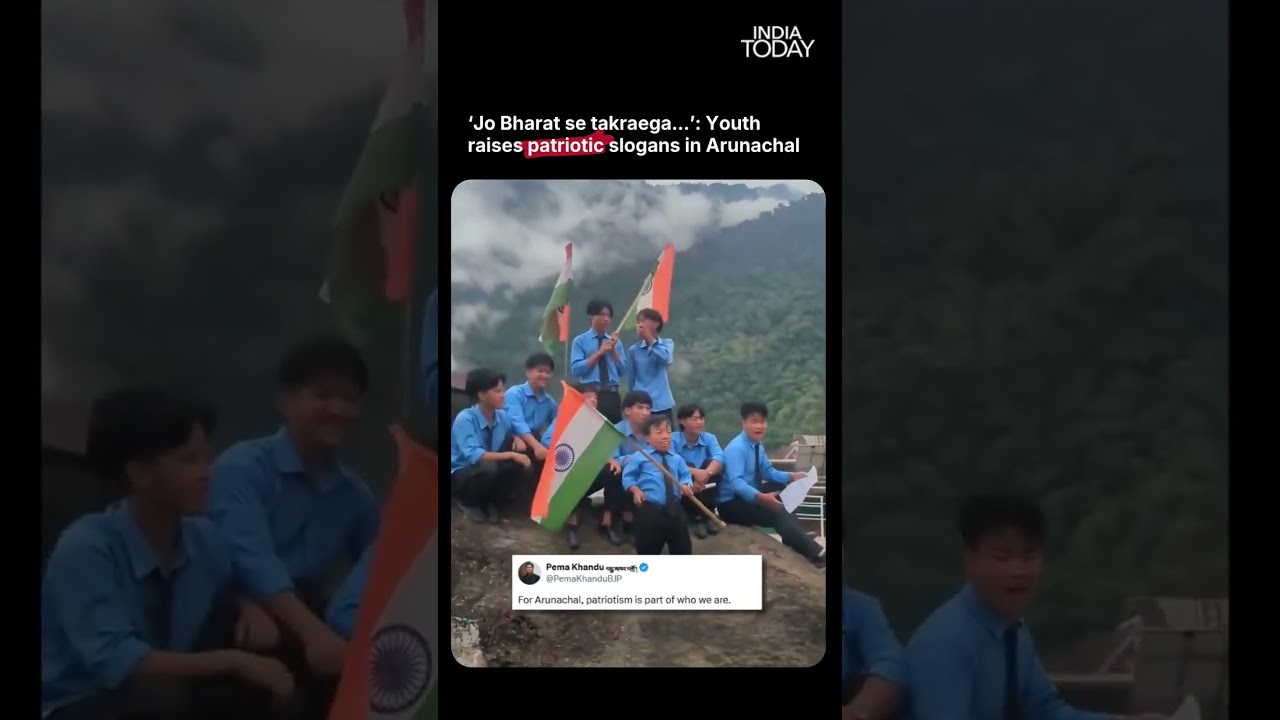Arunachal CM Pema Khandu Shares Video of Youth Raising Patriotic Slogans Desh Ko Bachayenge