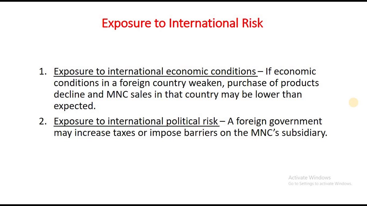 Exposure to International Risk