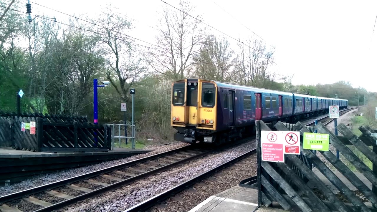 BR CLASS 313  313058+313059  Arrive, compressor run, and depart