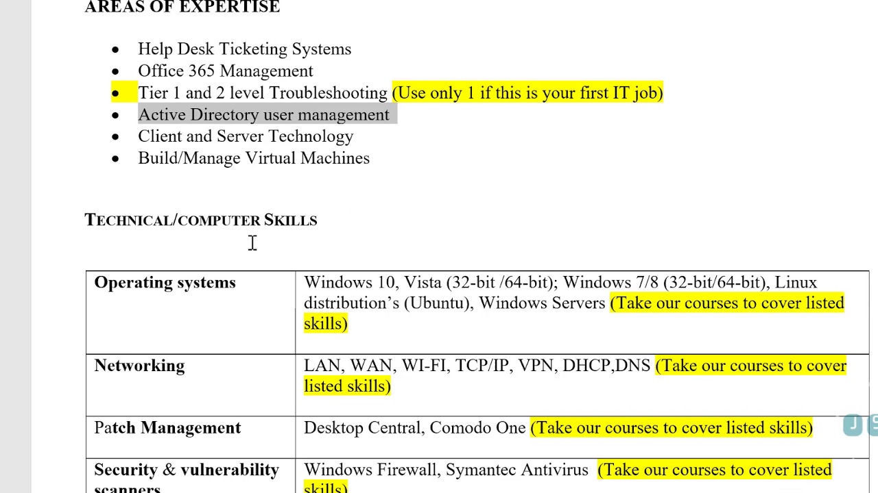 bad IT resume vs good IT resume | How to fix it | Part 1