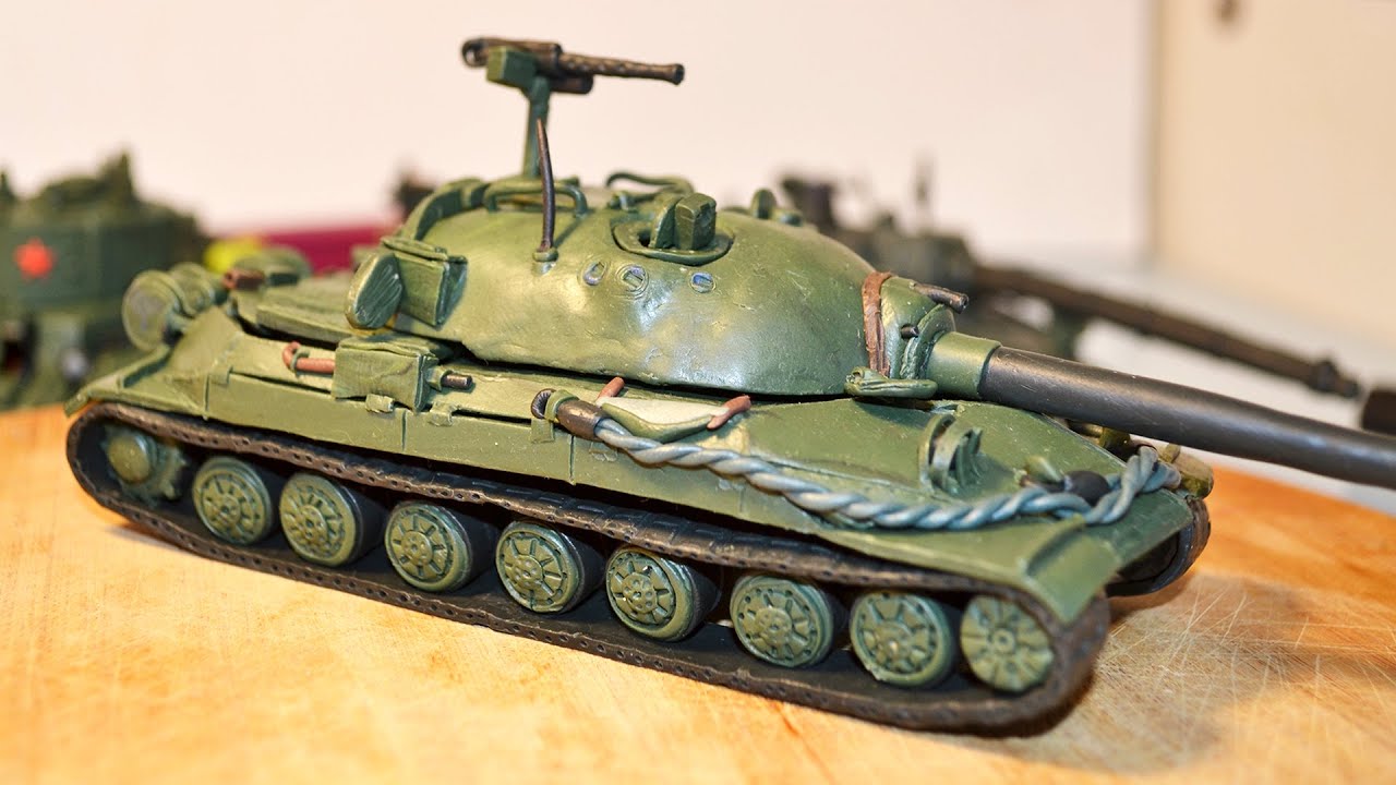 Soviet monster, IS -7 heavy Tank made from Polymer Clay.