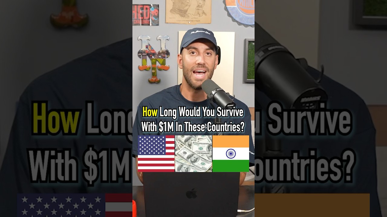 How Long Would You Survive With $1 Million In These Countries? #shorts #world #india #brazil #money