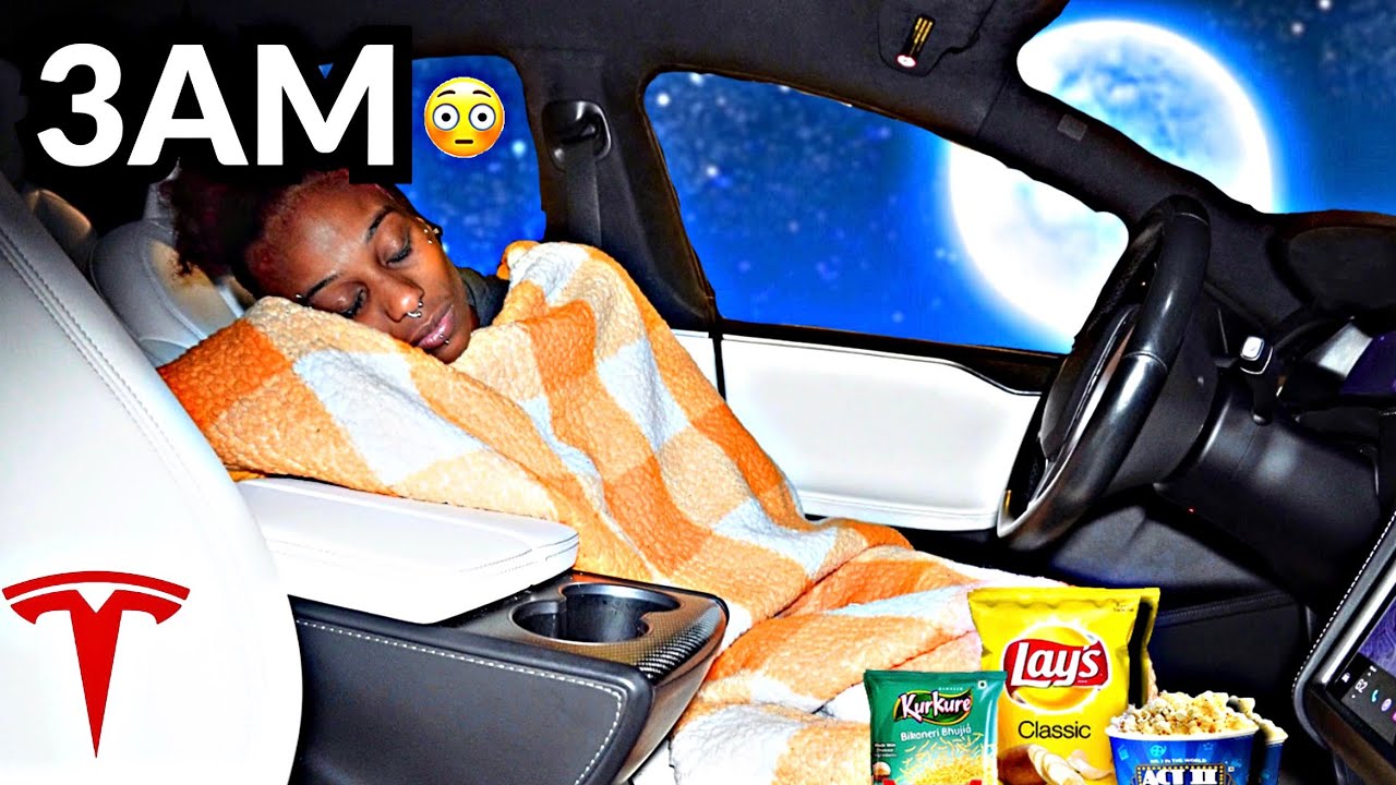 SLEEPING OVERNIGHT IN A TESLA!