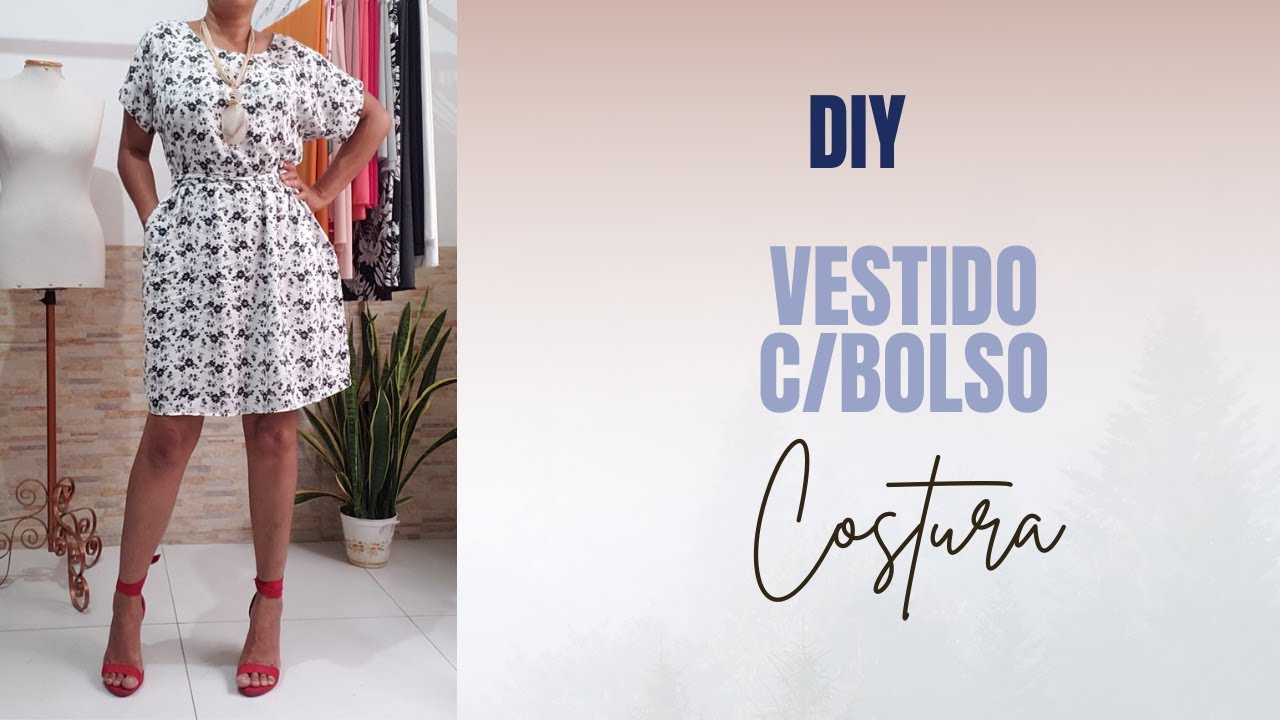 CORTE E COSTURA VESTIDO COM BOLSO