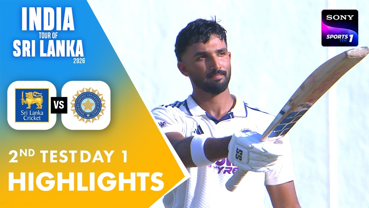 Padikkal&rsquo;s 117 Puts India In Control | English | 2nd Test Day 1 | Highlights | SL vs IND 2026