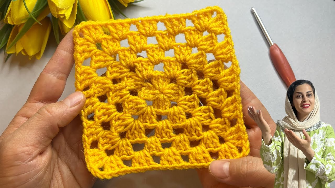 آموزش موتیف قلاب بافی : ساده ترین و پرکاربرد ترین موتیف قلاب بافی برای مبتدیان #crochet