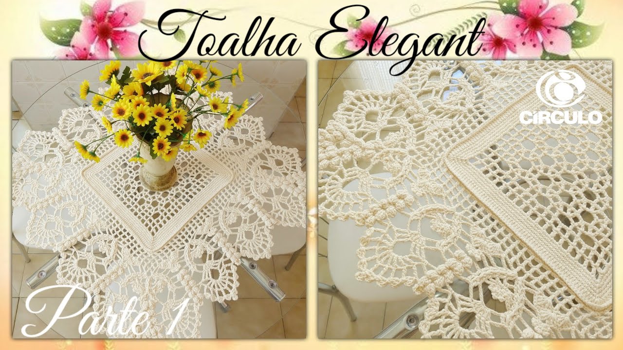 Toalha Elegant de Mesa em Crochê. P/1. Por Vanessa Marcondes.