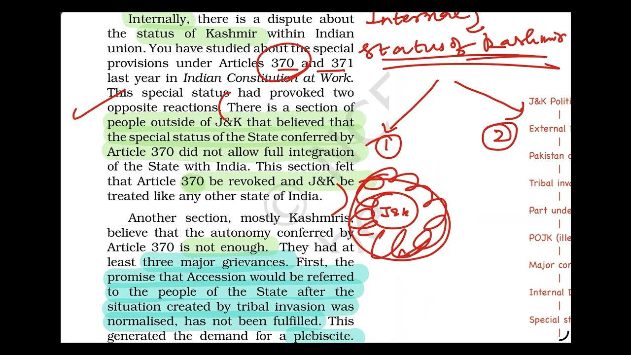 External and Internal Disputes | Jammu and Kashmir | Part 3 | Class 12 Political Science 