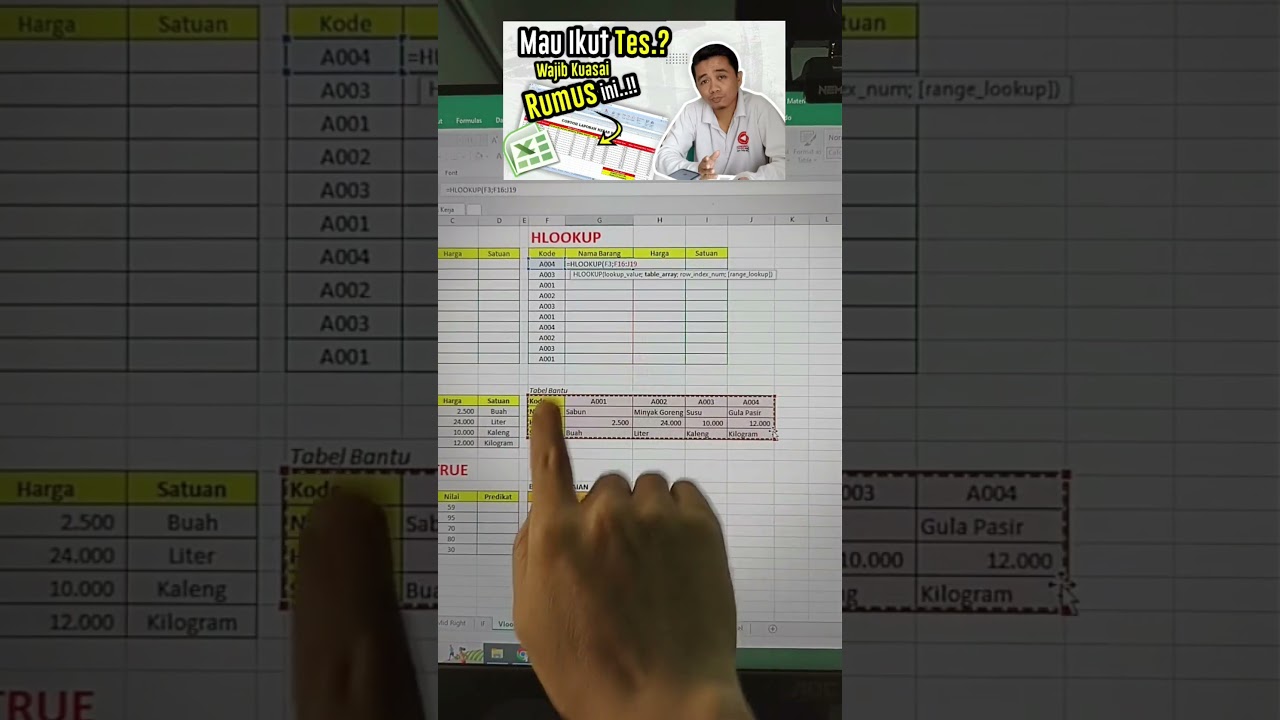 Cara Pakai Rumus HLOOKUP #hlookup #belajarexcel #tutorialexcel #excelindonesia #tutorialexcelpemula