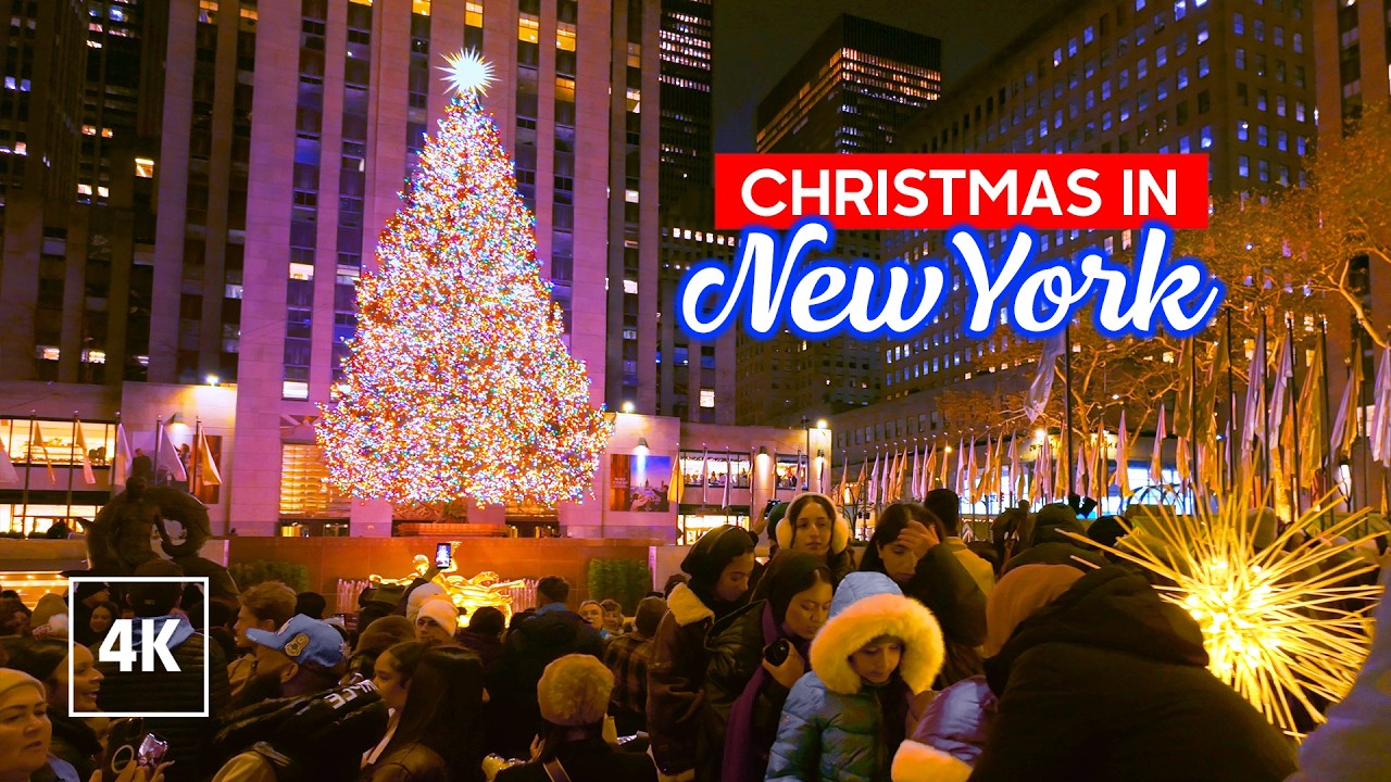 NEW YORK Christmas Walk 🎄 Holiday Joy in Manhattan 🎁 Walking Tour 4K