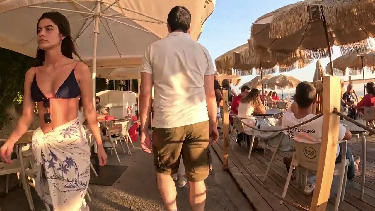 4K Beautiful beaches walking road of Porto, Foz do Douro in 4K